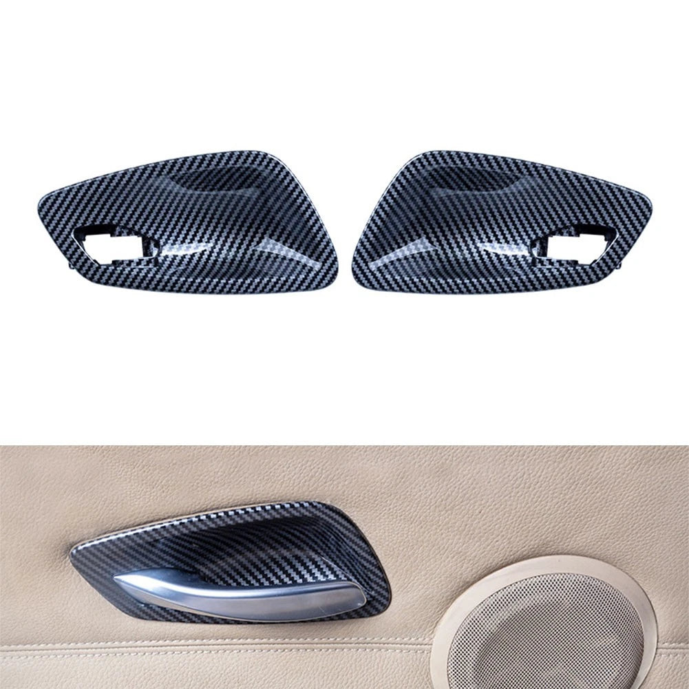 2X Interior Door Handle Shell Cover for BMW 3 Series E90 (2005–2012) ABS Carbon Fiber