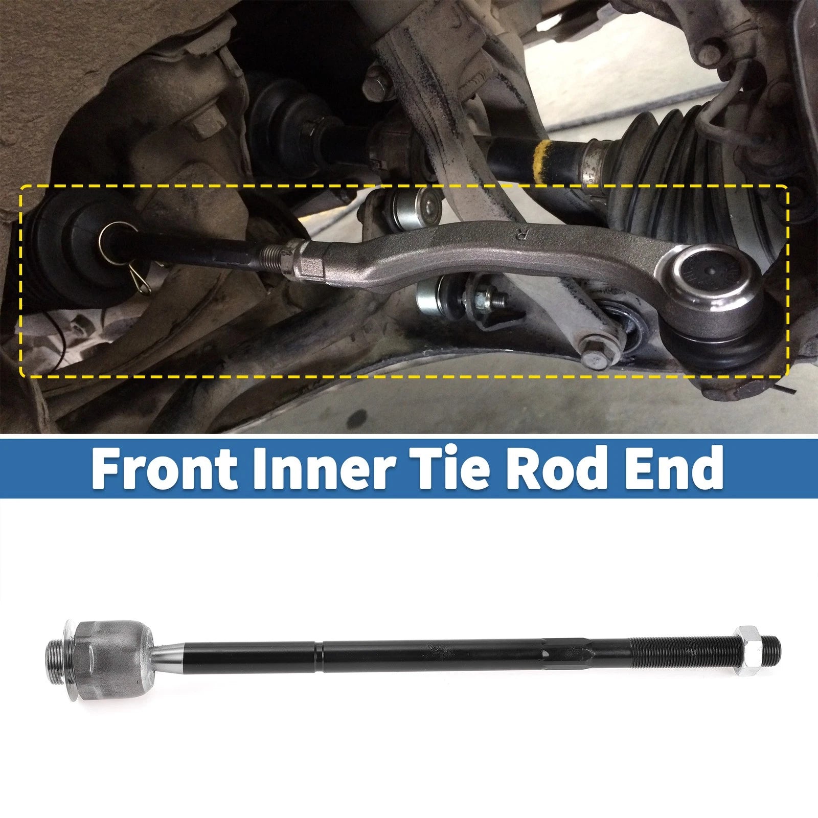 2pcs Front Inner Tie Rod End Links Replacement for Dodge Ram 1500 (2006–2010)