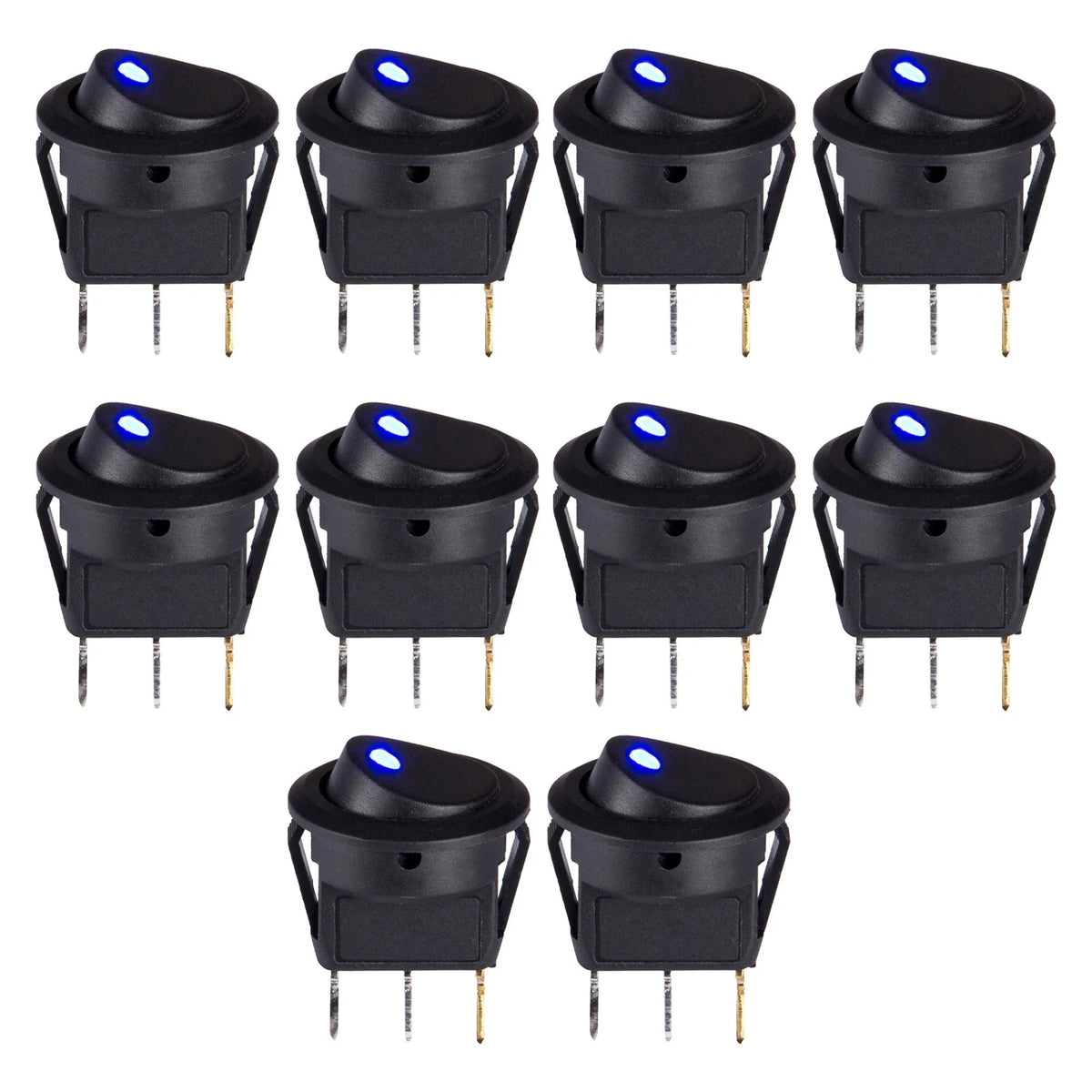 10 Pack LED Rocker Switch for Car Boat (12V)