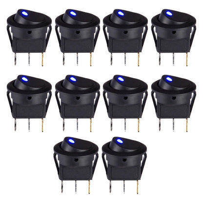 10 Pack LED Rocker Switch for Car Boat (12V)
