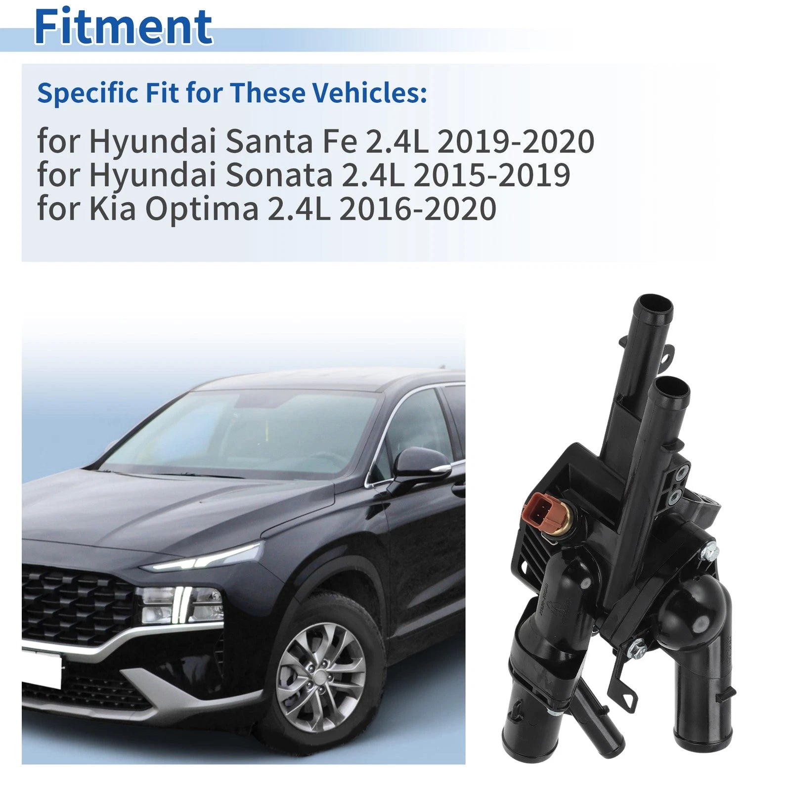Coolant Thermostat Housing Assembly Replacement for Hyundai Santa Fe (2019–2020)