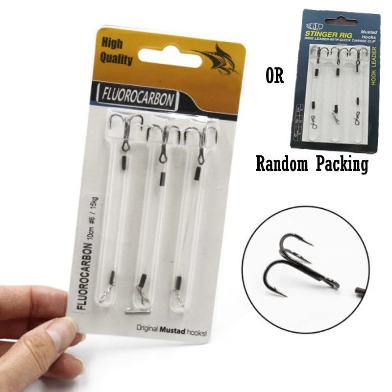 Fishing Hook Set of 3 for Pike Perch (Stainless Steel)