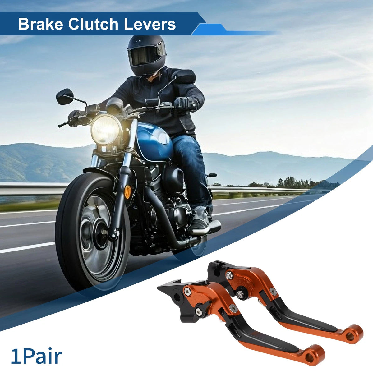 Adjustable Brake Clutch Levers for Yamaha MT-07 (2014–2022) - Orange Black Pair