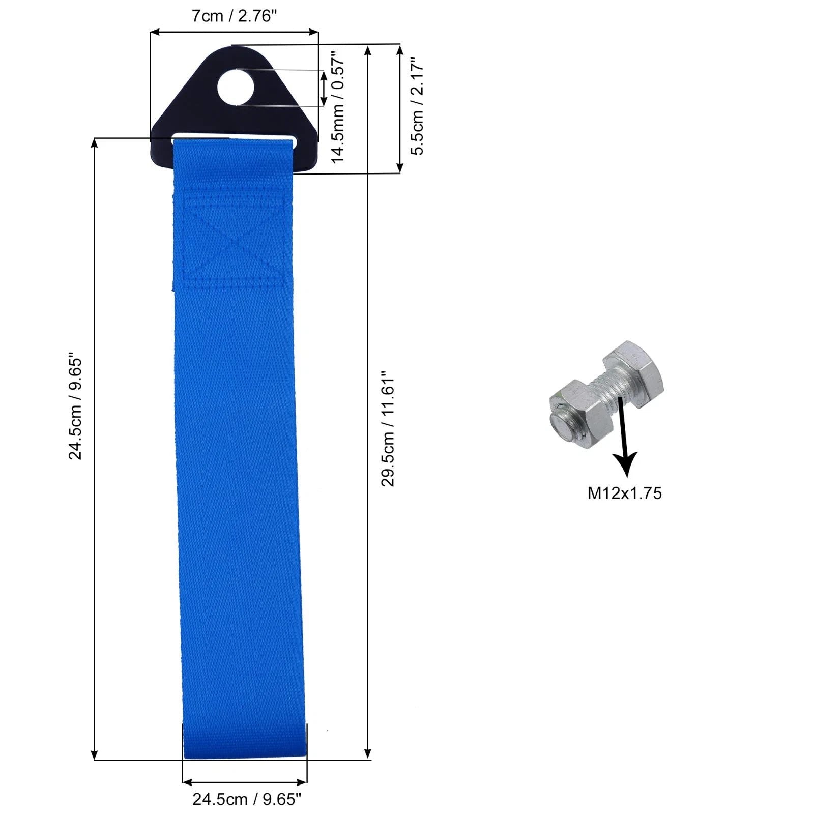 Tow Strap Set with Front Bumper Trailer Hook for Car Truck SUV (Universal)
