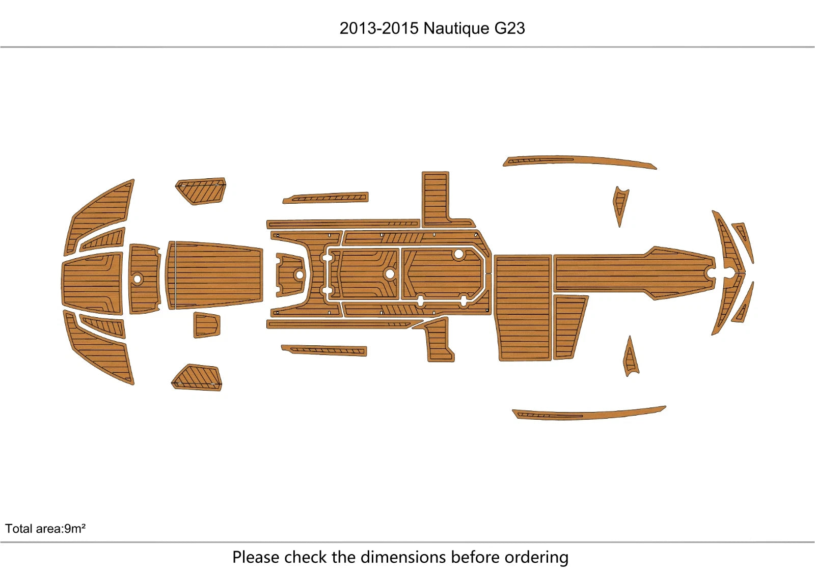 EVA Foam Teak Deck Floor Mat for Nautique G23 (2015)