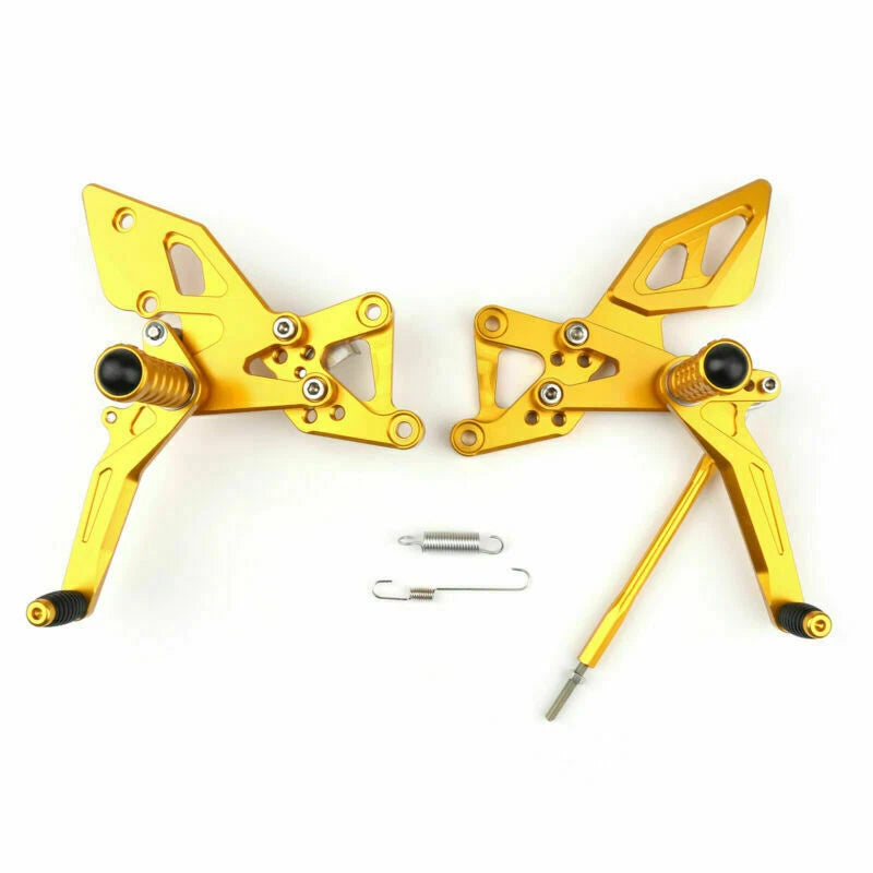 CNC Adjustable Rearsets Footrests Pedal for Yamaha YZF R25 R3 (2014–2016) Gold T9