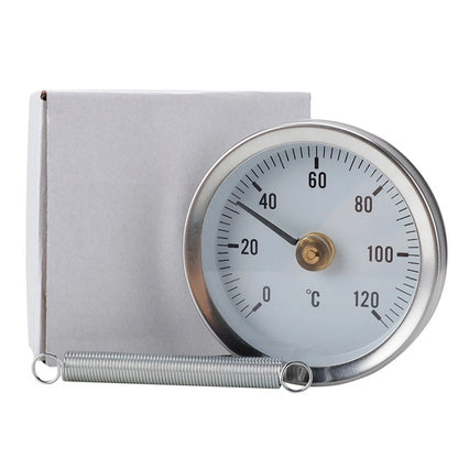 Bimetal Spring Thermometer for Practical Pipe Applications