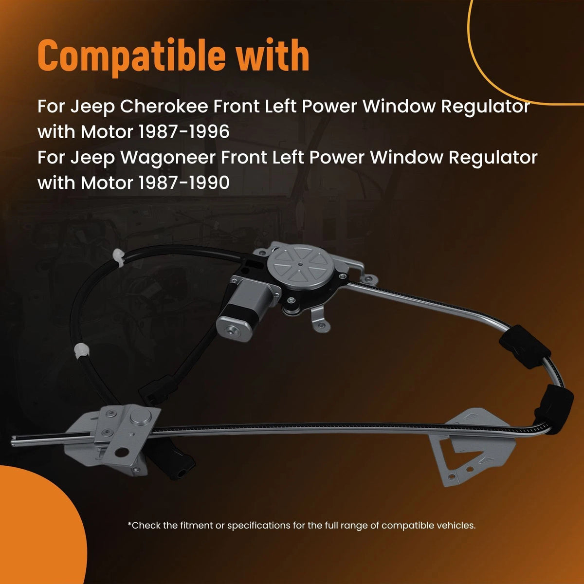 Electric Power Window Regulator & Motor for Jeep Cherokee (1987–1996)