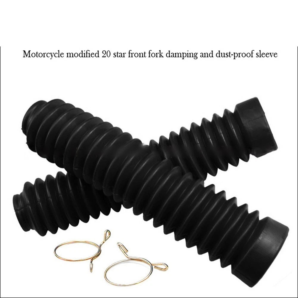 Set of 2 Motorcycle Shock Absorber Rubber Dust Cover Gaiters for Front Fork
