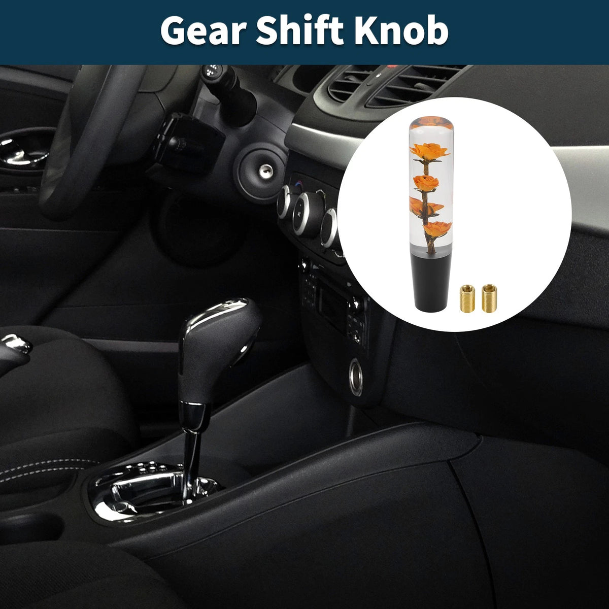 Set of 1 Universal Shift Knob for Manual/Automatic Vehicles (20cm, Orange)