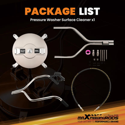 16.5in Pressure Washer Surface Cleaner for Concrete (2000–4000 PSI)