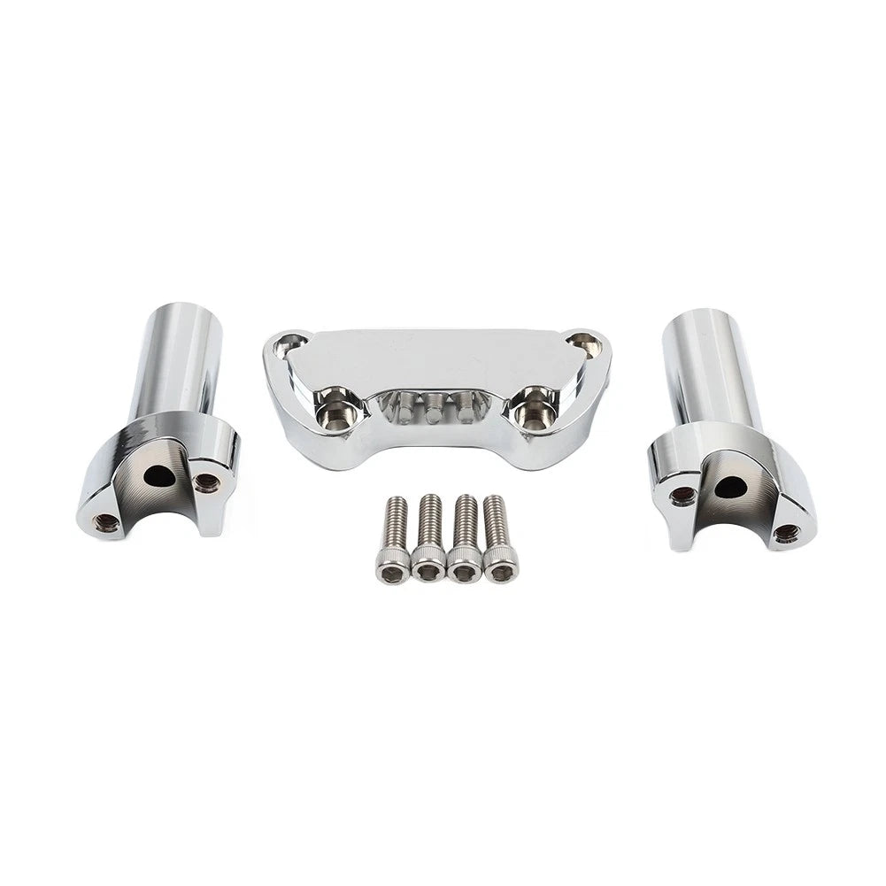 3.5" Straight Handlebar Riser & Top Clamp Chrome for Harley Dyna