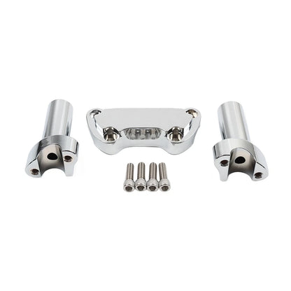 3.5" Straight Handlebar Riser & Top Clamp Chrome for Harley Dyna