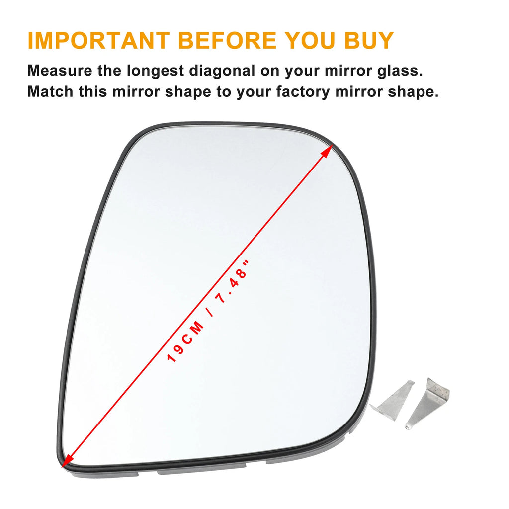 Right Side White Mirror Glass for Citroen Berlingo (2012–2018)