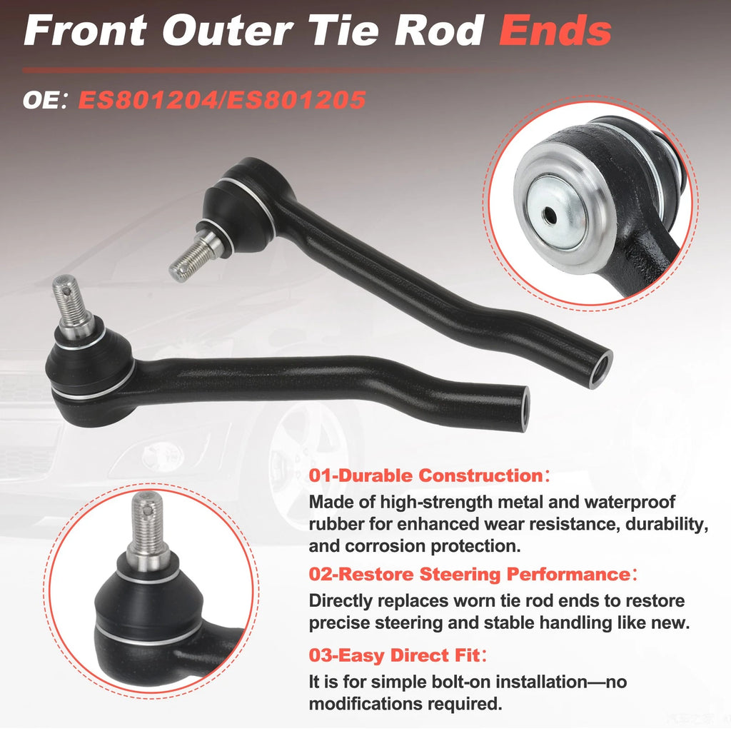 Front Left Right Outer Tie Rod Ends Replacement for Honda Passport Ridgeline (2019–2024)