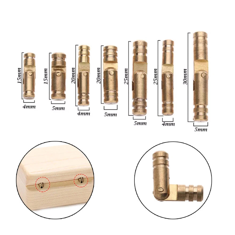 20Pcs Mini Brass Barrel Hinge for Cabinet (Concealed, Invisible)
