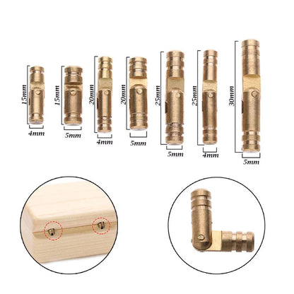 20Pcs Mini Brass Barrel Hinge for Cabinet (Concealed, Invisible)