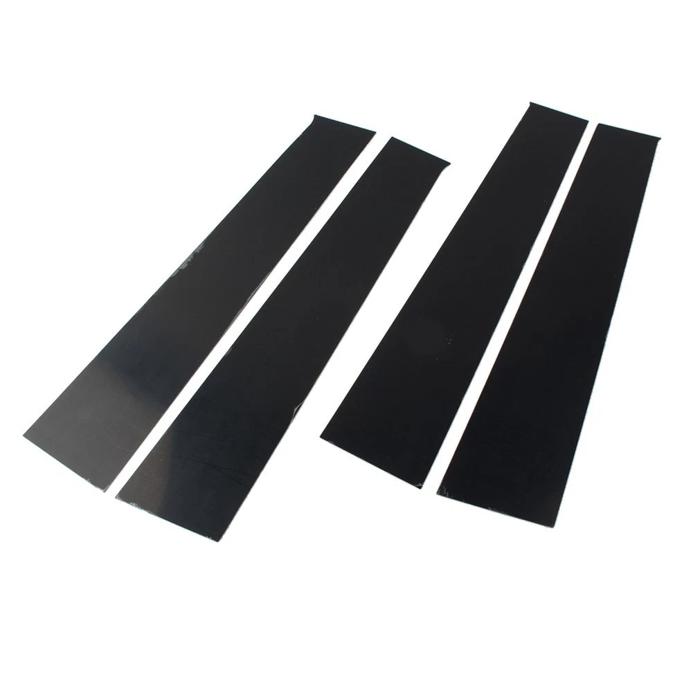 Set of 4 Window Pillar Posts for Dodge Ram 1500 (2009–2018) Bright Black