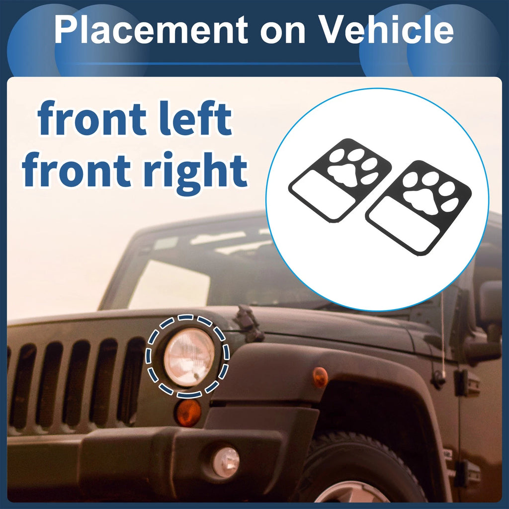1 Pair Headlight Trim Bezel for Jeep Gladiator (2020–2023) Black