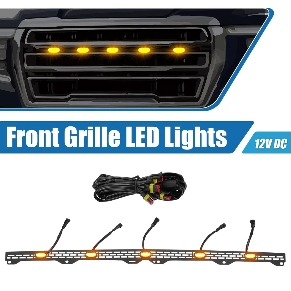 Front LED Grille Lights Replacement with Bracket for Toyota Tundra (2014–2020) Amber