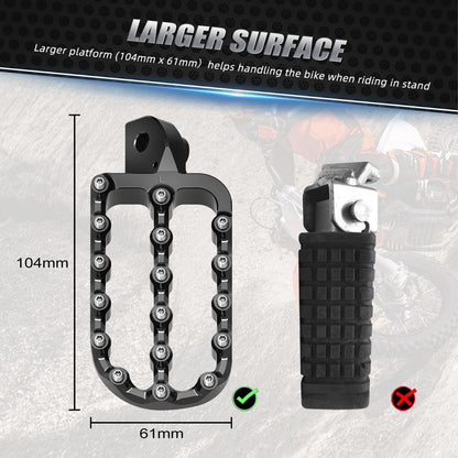 NICECNC Foot Pedals Pads Footrest for Kawasaki KLR650 (1987–2024)