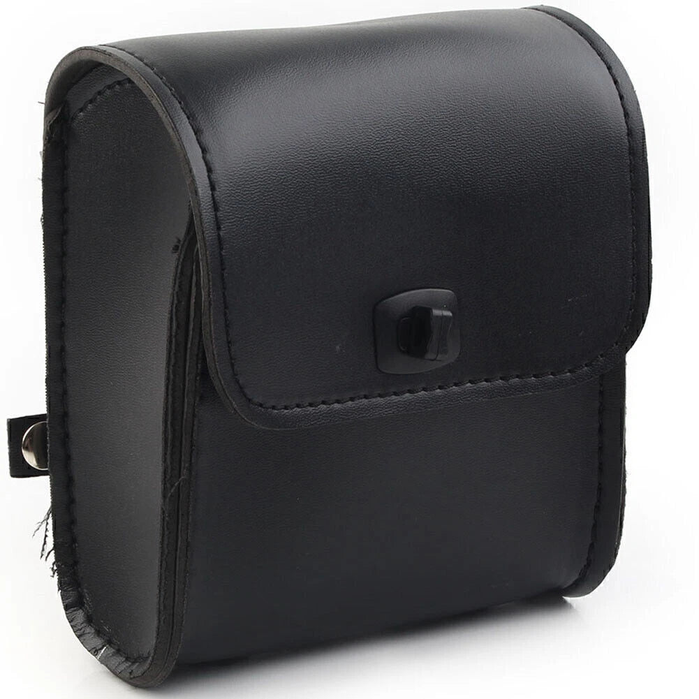 Saddle Luggage Pu Leather Side Tool Bag Storage Universal Pouch Black Motor