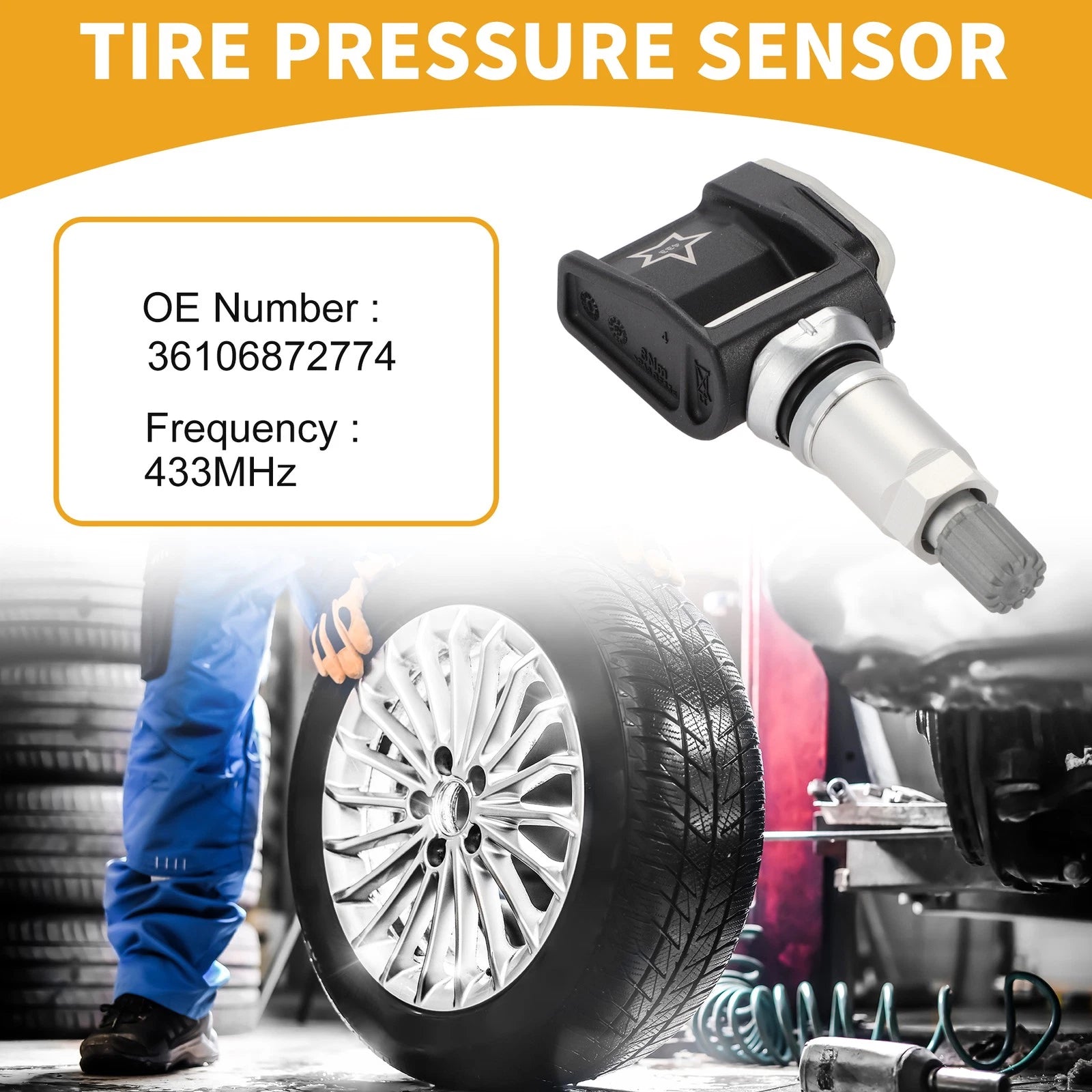 Tire Pressure Sensor Replacement for BMW 530e (2018–2021) TPMS 433MHz