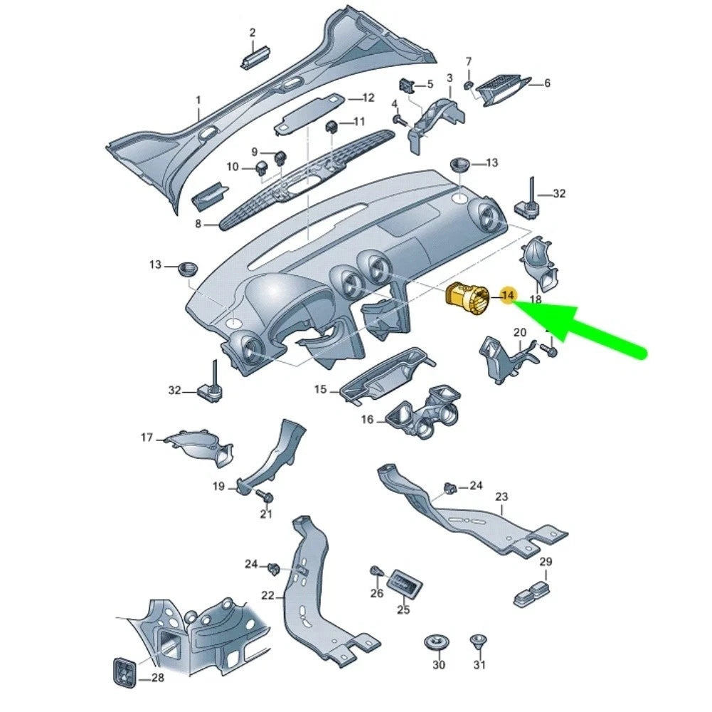Air Vent Replacement for Audi A3 S3 8P (2008–2012) Non-Deformation Feature