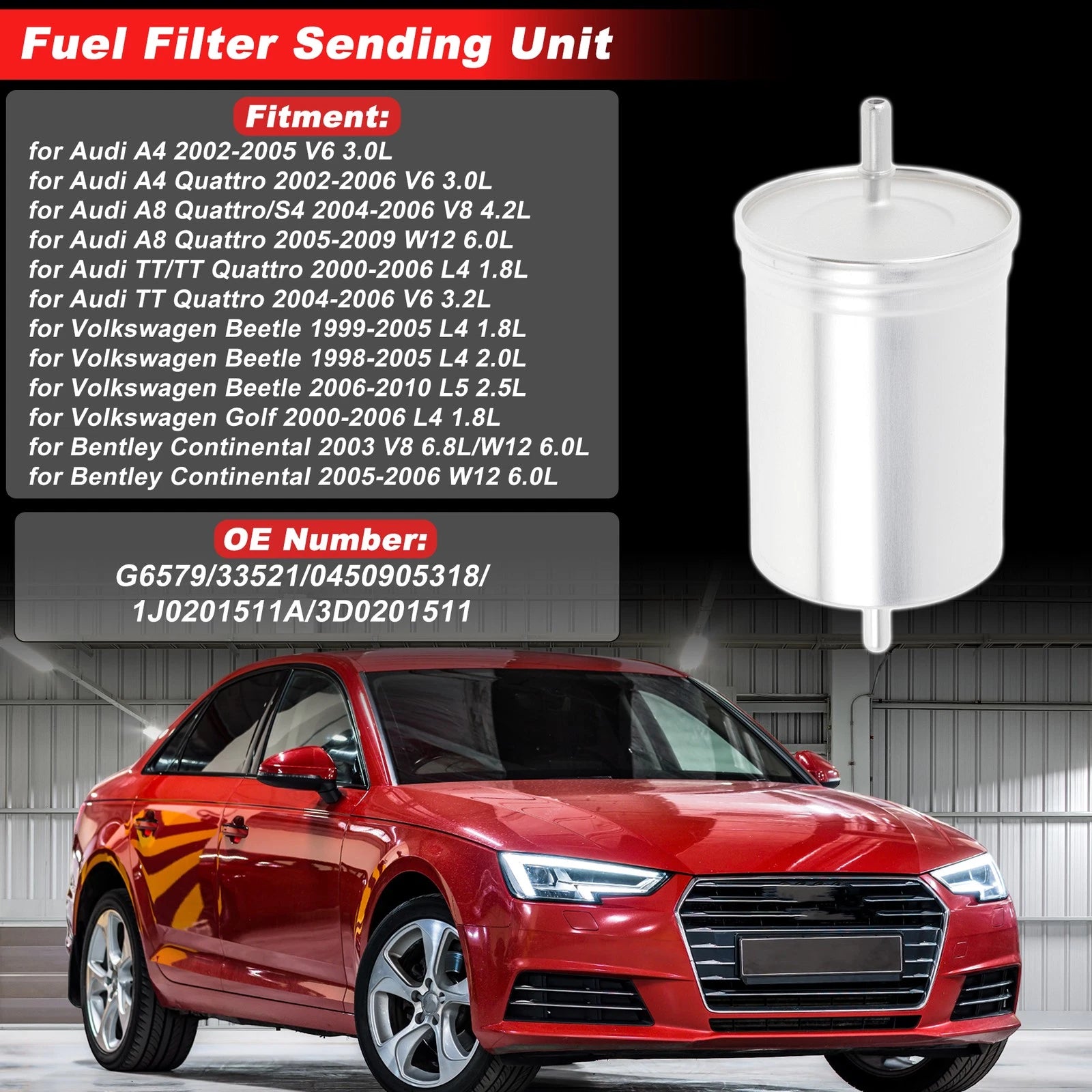 Fuel Filter Assembly Replacement for Audi A4 2002-2005 V6 3.0L (1)