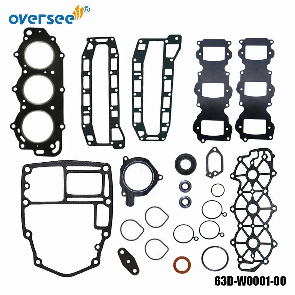 Outboard Gasket Kit for Yamaha 40-50hp 3cyl (1995–Present) 63D-W0001-00