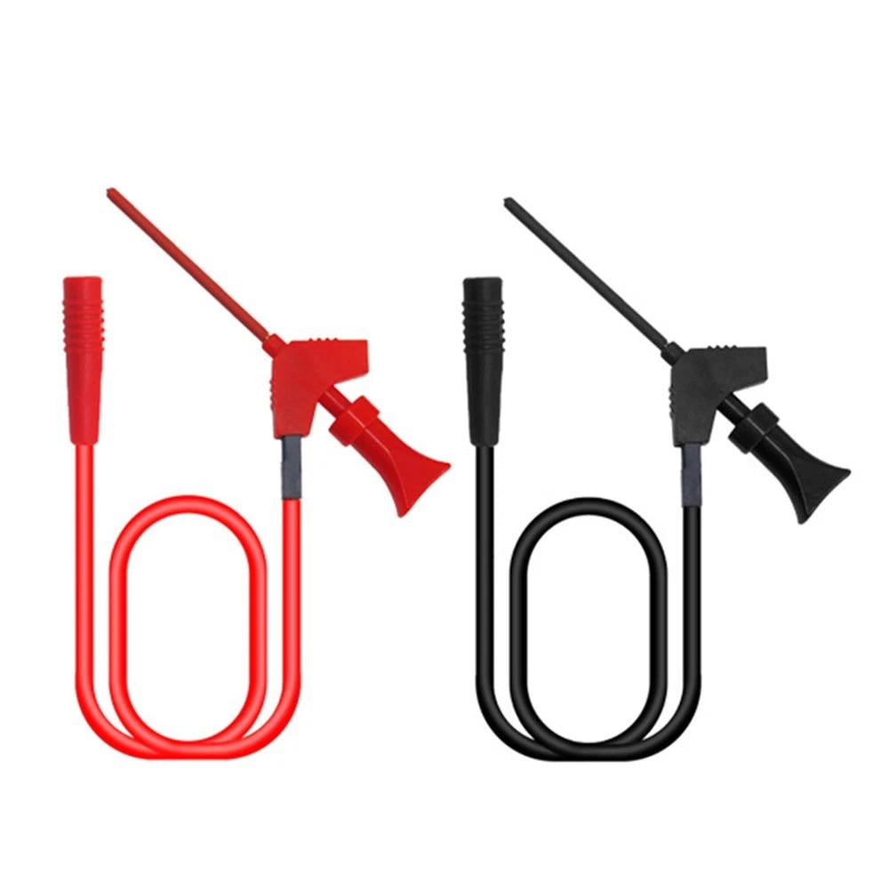 2X Multimeter Test Hook Clips with 26AWG Silicone Wires for IC Testing