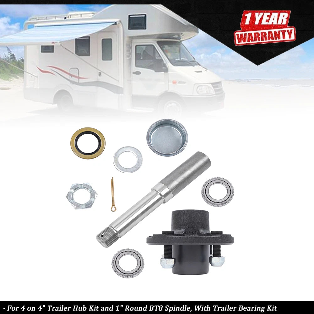 2,000 lbs Trailer Axle Spindle with 4-4" Bolt Circle Hub