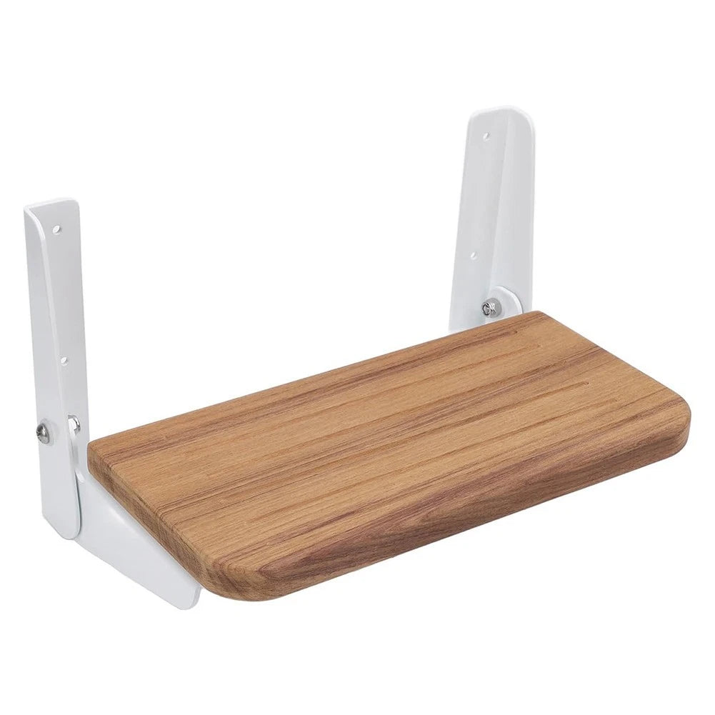 Foldable Teak Wood Step Board for Boat Helm with Aluminum Frame