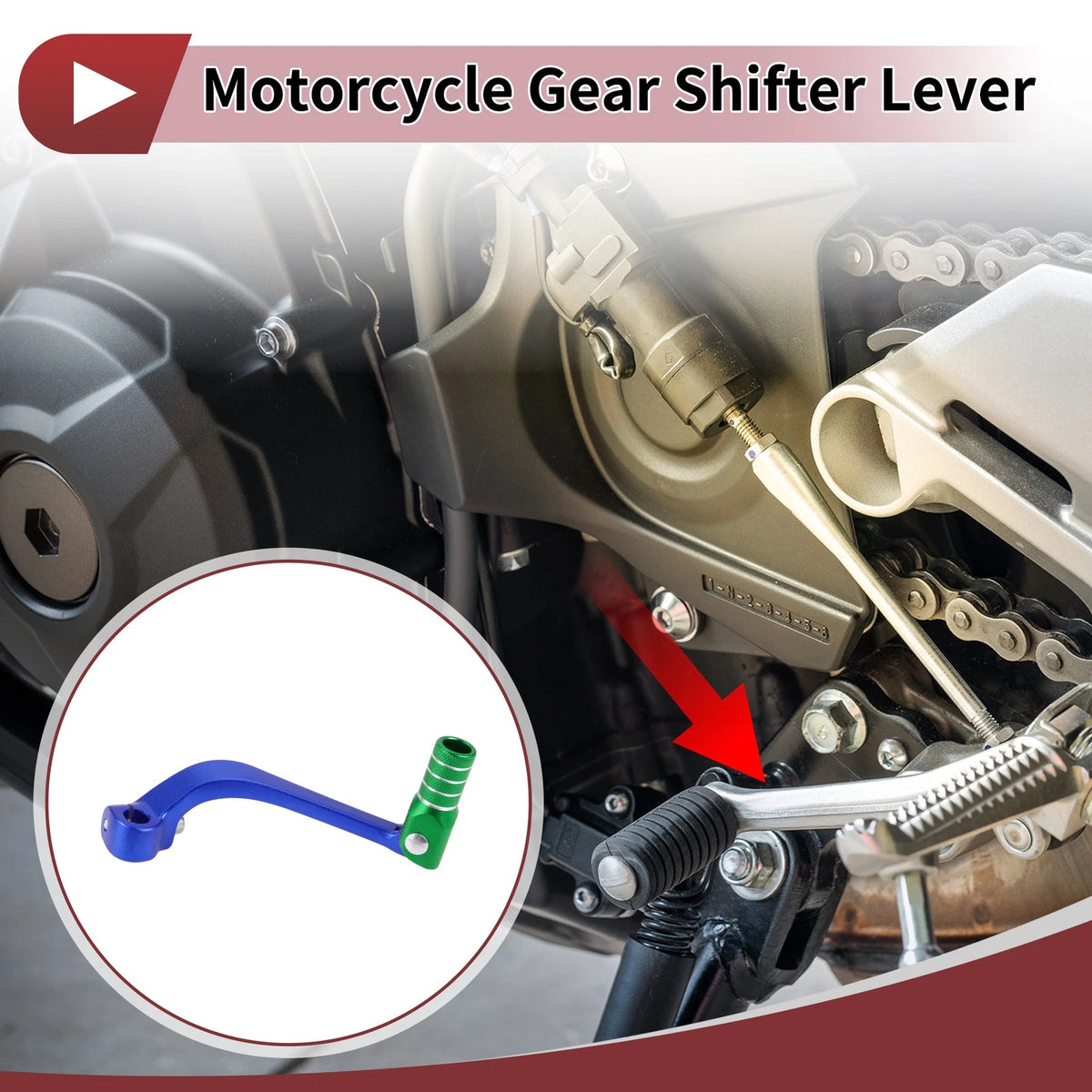 Folding Gear Shifter Lever for Honda CRF110F (2013–2018) Blue Green