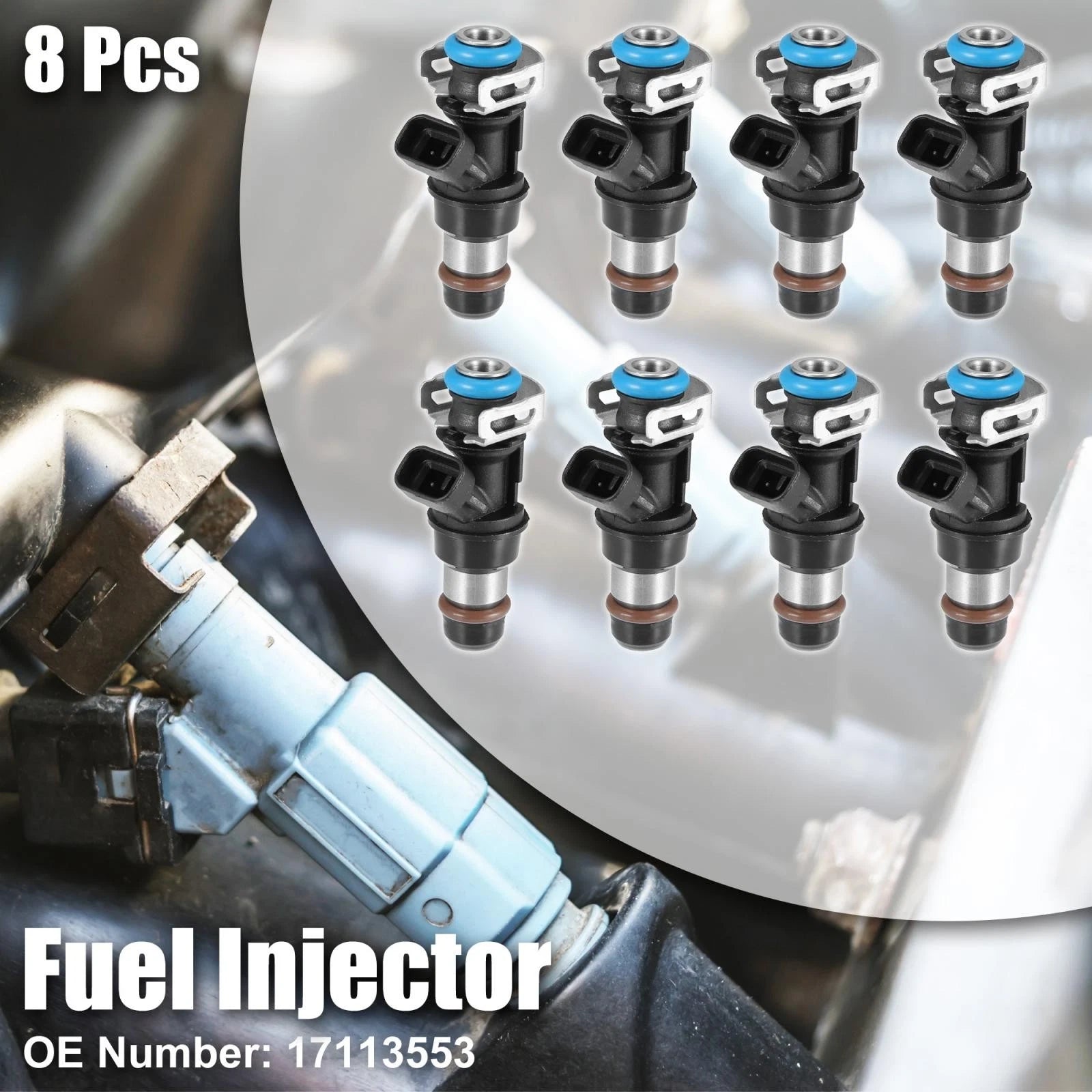 8pc Fuel Injector Replacement for Chevy Silverado GMC Sierra 6.0L (2000–2000)