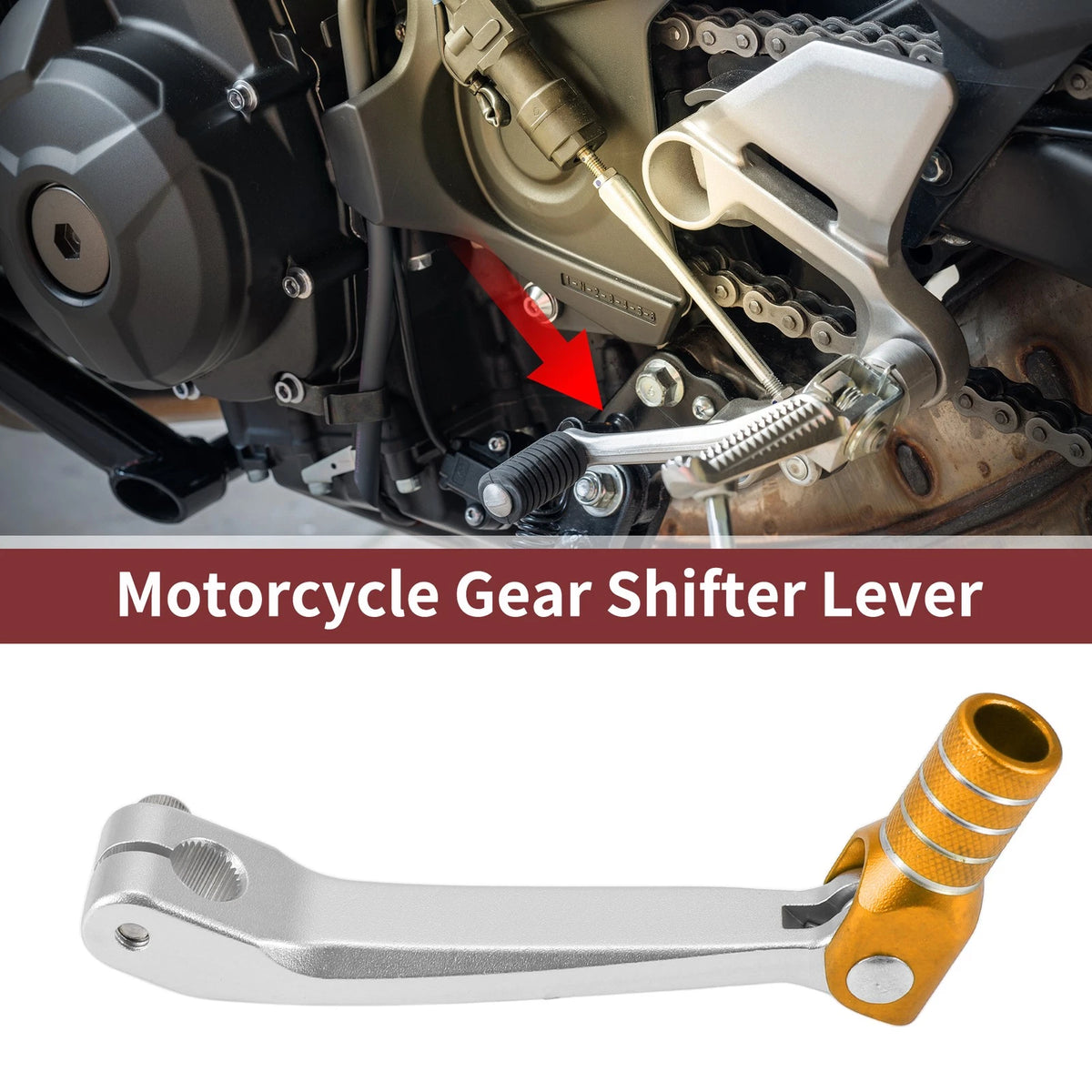 Gear Shifter Lever for Honda CRF150F (2003–2017) Silver Gold Tone