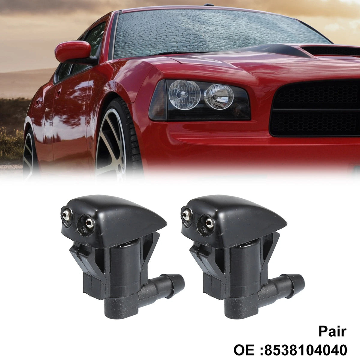 Front Windshield Washer Nozzle Pair Replacement for Toyota Tacoma (2005–2015)