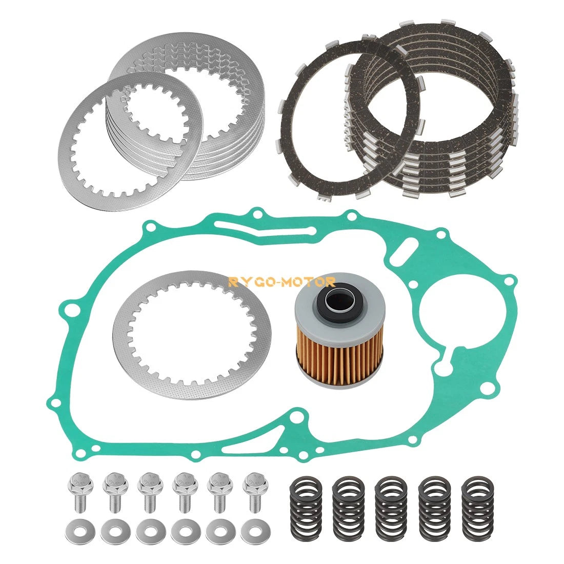 Clutch Friction & Steel Plates w/Gasket for Yamaha XVS650 V-Star 650 (1998–2016)