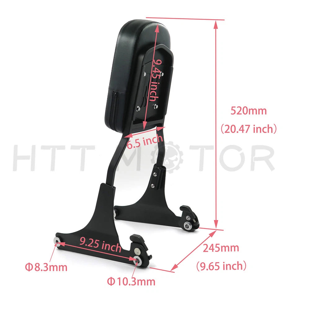 Gloss Black Detachable Backrest Sissy Bar for Harley FLST FLSTSC (2005–Present)