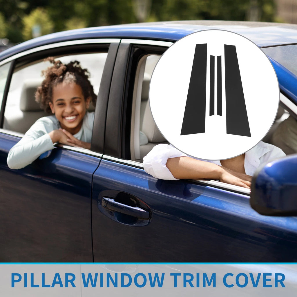 4 Pc Door Pillar Window Trim Replacement for Volkswagen Jetta (2013–2015) Black