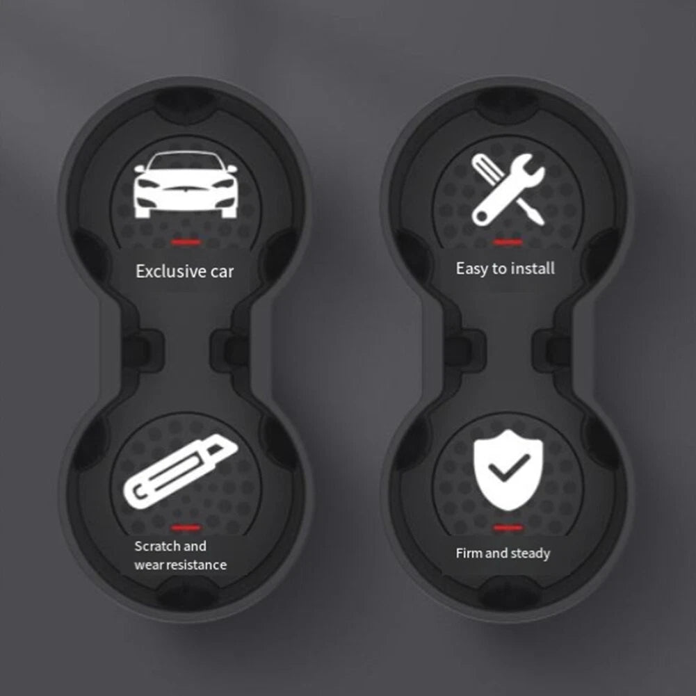 Cup Holder Insert for Tesla Model 3 Y (2017–2023) - Black