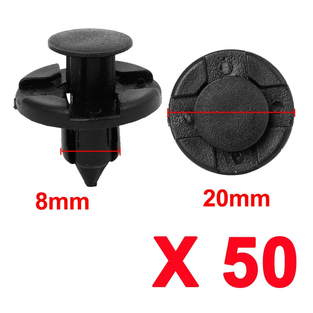 Set of 50 Plastic Rivets Fastener Clips for Car Auto Bumper Fender