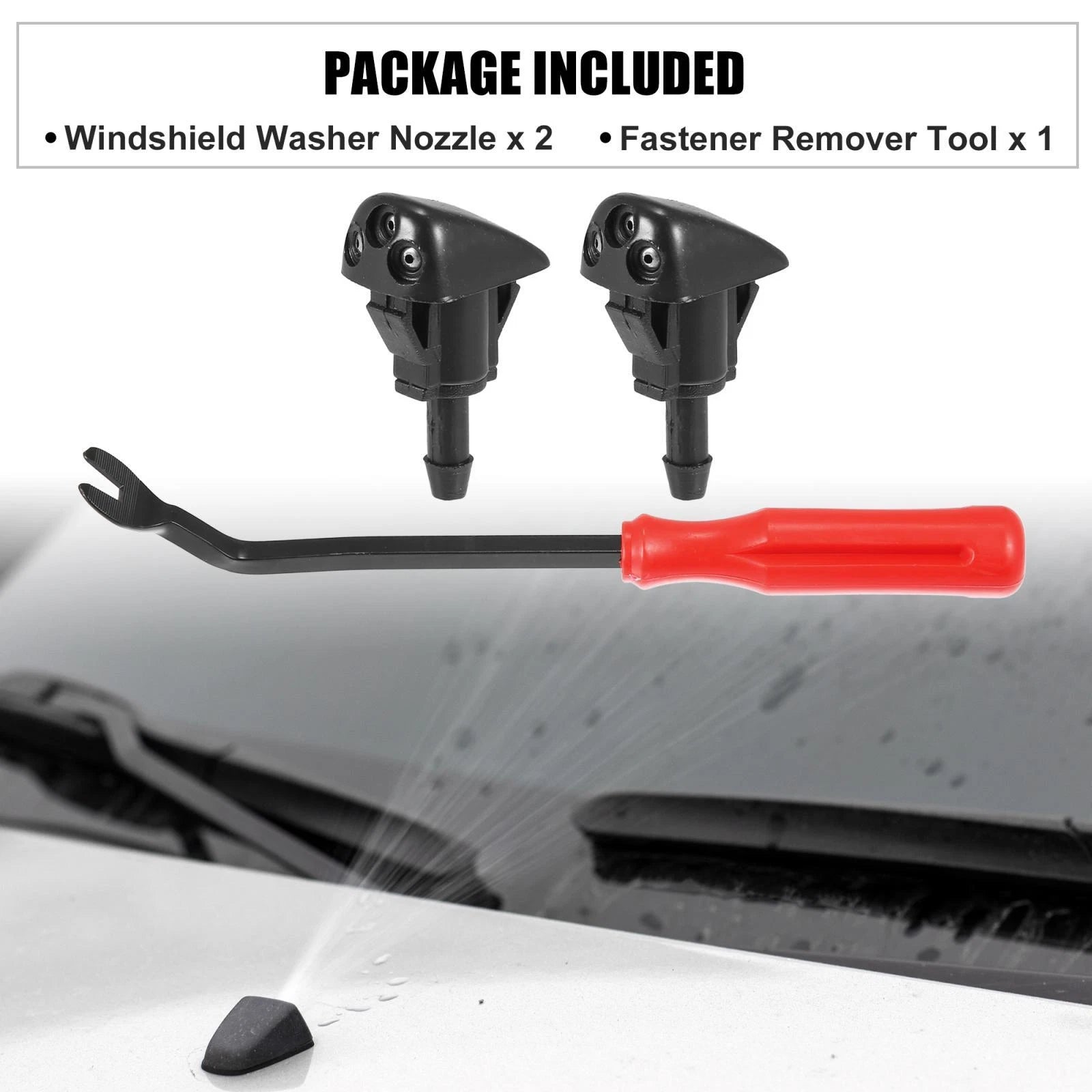 Front Windshield Washer Nozzle Kit 3pc for Hyundai Tiburon (2000–2008)