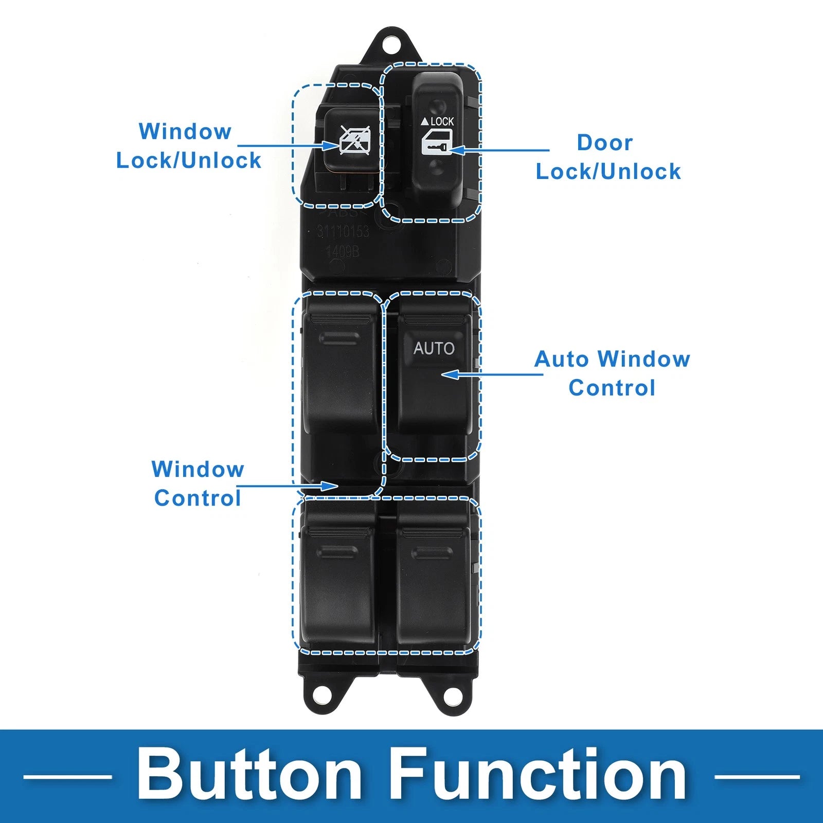 Front Right Power Window Switch for Toyota Corolla (1997–2004)