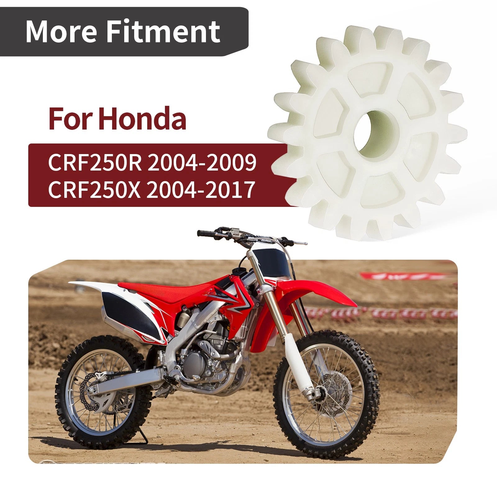 Oil Pump Driven Gear 18T for Honda CRF250R (2004–2009) CRF250X (2004–2017) 15133-KRN-670