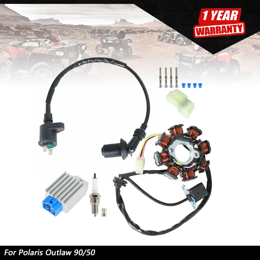 Ignition Coil Spark Plug Regulator Stator for Polaris Outlaw 90/50 (2007–2015)