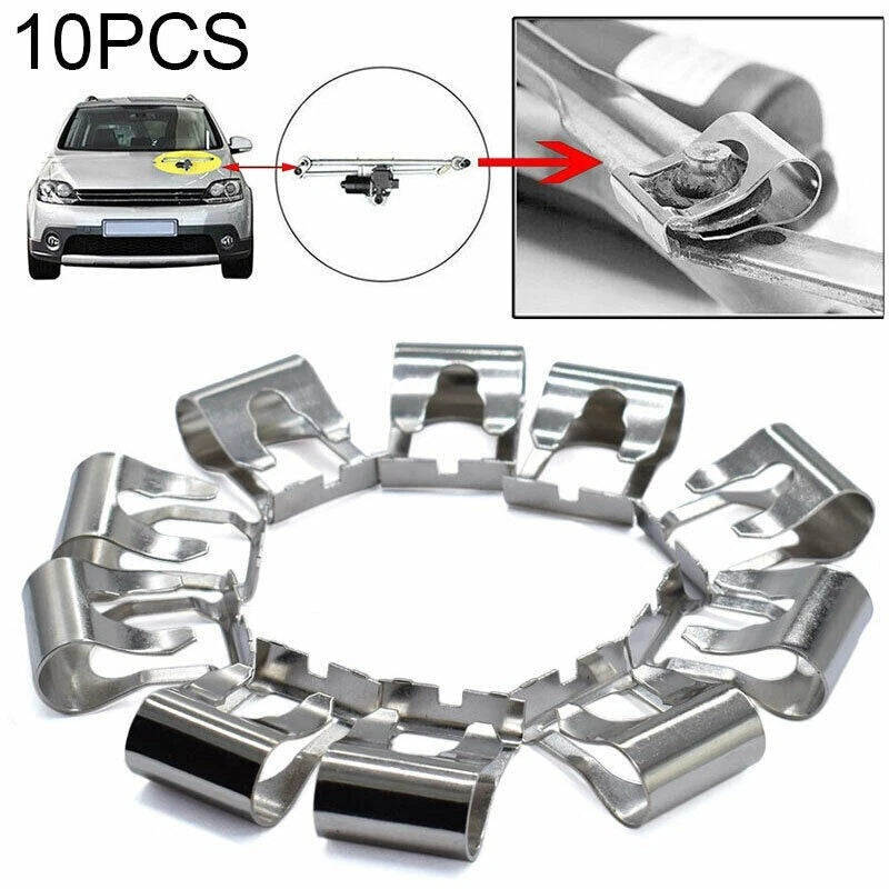 Windscreen Wiper Linkage Rods Repair Clip Spring Kit for Auto (10)