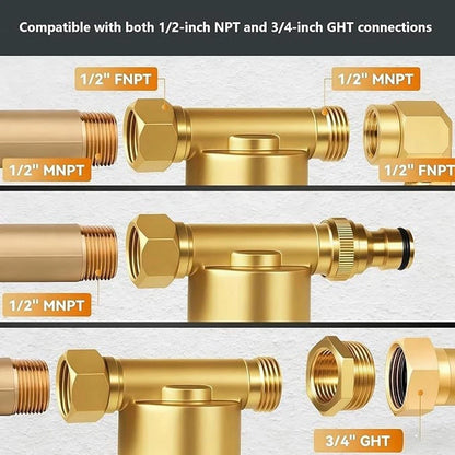 Brass Inline Filter for 1/2 NPT and 3/4 NPT Connections (Water)