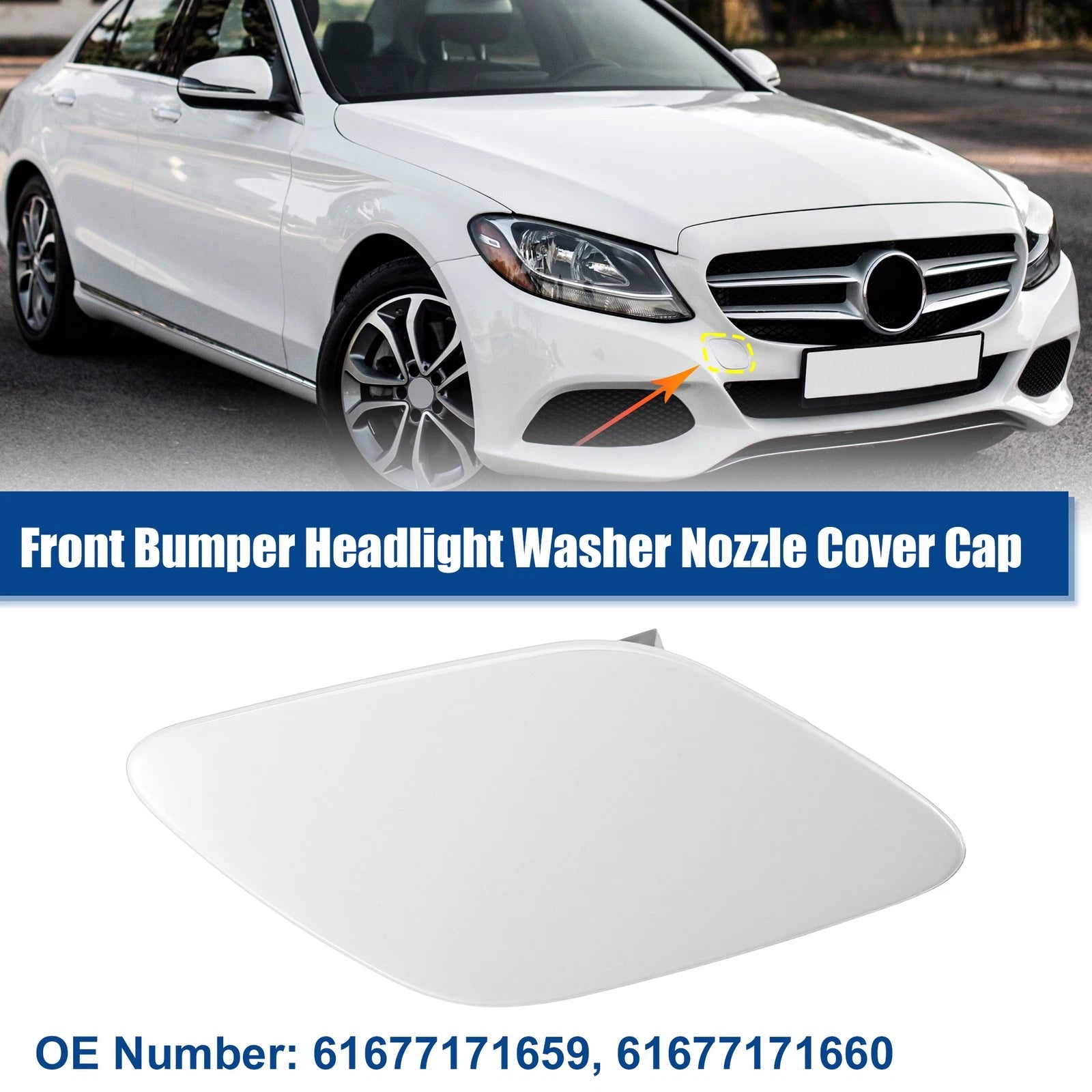Front Right Headlight Washer Nozzle Cover Cap Replacement for BMW 328i (2013–2019)