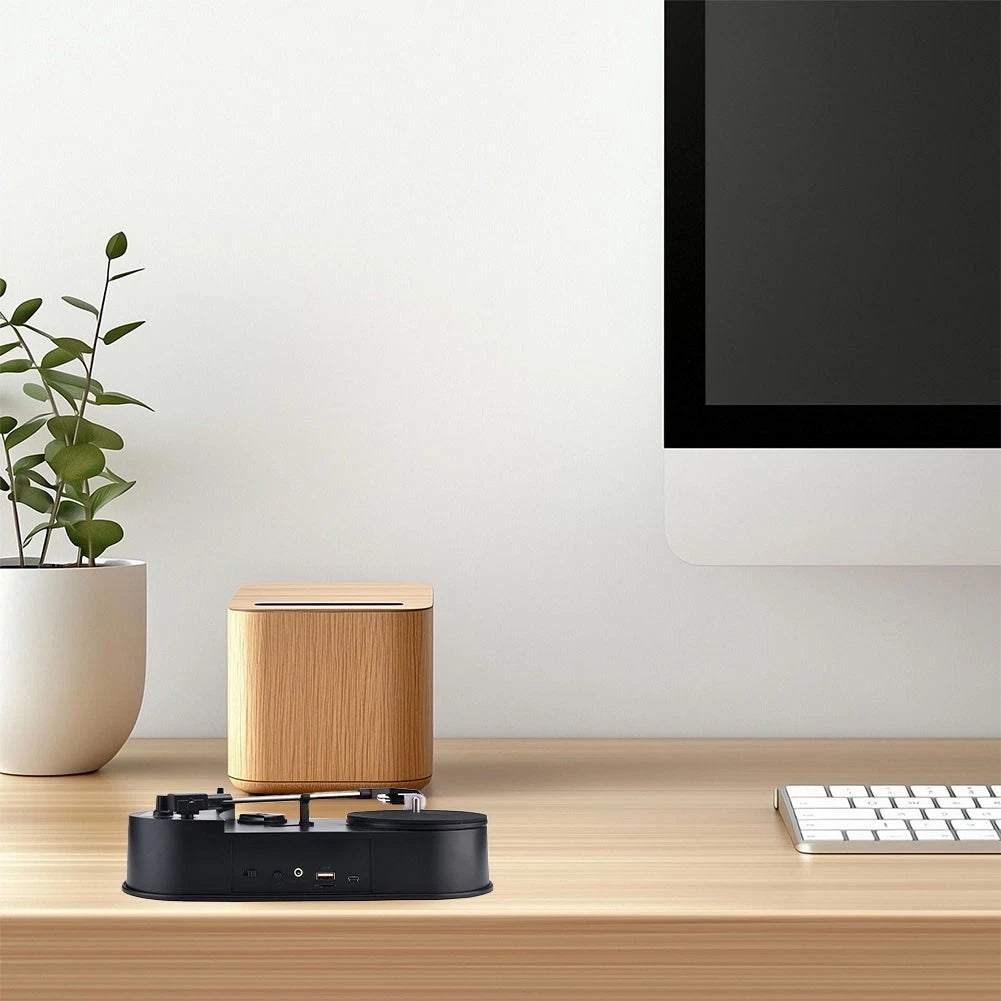 Compact Vinyl Converter Turntable with Direct Storage for SD Card